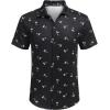 imageCOOFANDY Mens Casual Button Down Shirt Short Sleeve Wrinkle Free Shirts Summer ShirtBlack Palm Tree