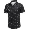 imageCOOFANDY Mens Casual Button Down Shirt Short Sleeve Wrinkle Free Shirts Summer ShirtBlack Palm Tree
