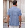 imageCOOFANDY Mens Casual Button Down Shirt Short Sleeve Wrinkle Free Shirts Summer ShirtBlue Palm Tree