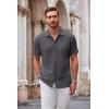 imageCOOFANDY Mens Casual Button Down Shirt Short Sleeve Wrinkle Free Shirts Summer ShirtDark Gray