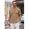 imageCOOFANDY Mens Casual Button Down Shirt Short Sleeve Wrinkle Free Shirts Summer ShirtKhaki