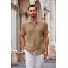 imageCOOFANDY Mens Casual Button Down Shirt Short Sleeve Wrinkle Free Shirts Summer ShirtKhaki