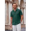 imageCOOFANDY Mens Casual Button Down Shirt Short Sleeve Wrinkle Free Shirts Summer ShirtLake Green