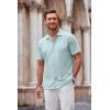 imageCOOFANDY Mens Casual Button Down Shirt Short Sleeve Wrinkle Free Shirts Summer ShirtLight Blue