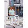 imageCOOFANDY Mens Casual Button Down Shirt Short Sleeve Wrinkle Free Shirts Summer ShirtLight Blue