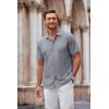 imageCOOFANDY Mens Casual Button Down Shirt Short Sleeve Wrinkle Free Shirts Summer ShirtLight Gray