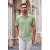 imageCOOFANDY Mens Casual Button Down Shirt Short Sleeve Wrinkle Free Shirts Summer ShirtLight Green