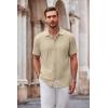 imageCOOFANDY Mens Casual Button Down Shirt Short Sleeve Wrinkle Free Shirts Summer ShirtLight Khaki