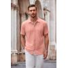 imageCOOFANDY Mens Casual Button Down Shirt Short Sleeve Wrinkle Free Shirts Summer ShirtOrange Pink