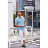 imageCOOFANDY Mens Casual Button Down Shirt Short Sleeve Wrinkle Free Shirts Summer ShirtSky Blue