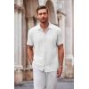 imageCOOFANDY Mens Casual Button Down Shirt Short Sleeve Wrinkle Free Shirts Summer ShirtWhite