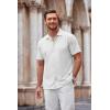 imageCOOFANDY Mens Casual Button Down Shirt Short Sleeve Wrinkle Free Shirts Summer ShirtWhite