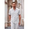 imageCOOFANDY Mens Casual Button Down Shirt Short Sleeve Wrinkle Free Shirts Summer ShirtWhite Full Shark