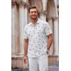 imageCOOFANDY Mens Casual Button Down Shirt Short Sleeve Wrinkle Free Shirts Summer ShirtWhite Full Shark