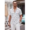 imageCOOFANDY Mens Casual Button Down Shirt Short Sleeve Wrinkle Free Shirts Summer ShirtWhite Full Shark