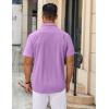 imageCOOFANDY Mens Casual Button Down Shirt Untucked Short Sleeve Strech Wrinkle Free Dress ShirtsLavender