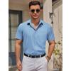 imageCOOFANDY Mens Casual Button Down Shirts Short Sleeve Business Shirts Lightweight Wrinkle Free Dress ShirtsBlue