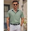 imageCOOFANDY Mens Casual Button Down Shirts Short Sleeve Business Shirts Lightweight Wrinkle Free Dress ShirtsLight Green