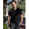 imageCOOFANDY Mens Casual Button Down Shirts Short Sleeve Summer Cuban Vacation Beach ShirtsBlack