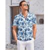 imageCOOFANDY Mens Casual Button Down Shirts Short Sleeve Summer Cuban Vacation Beach ShirtsBlue Floral