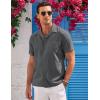 imageCOOFANDY Mens Casual Button Down Shirts Short Sleeve Summer Cuban Vacation Beach ShirtsDark Grey