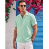 imageCOOFANDY Mens Casual Button Down Shirts Short Sleeve Summer Cuban Vacation Beach ShirtsGreen