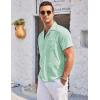 imageCOOFANDY Mens Casual Button Down Shirts Short Sleeve Summer Cuban Vacation Beach ShirtsGreen
