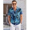 imageCOOFANDY Mens Casual Button Down Shirts Short Sleeve Summer Cuban Vacation Beach ShirtsGreen Leaf