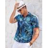 imageCOOFANDY Mens Casual Button Down Shirts Short Sleeve Summer Cuban Vacation Beach ShirtsGreen Leaf