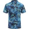 imageCOOFANDY Mens Casual Button Down Shirts Short Sleeve Summer Cuban Vacation Beach ShirtsGreen Leaf