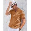imageCOOFANDY Mens Casual Button Down Shirts Short Sleeve Summer Cuban Vacation Beach ShirtsLight Brown