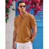 imageCOOFANDY Mens Casual Button Down Shirts Short Sleeve Summer Cuban Vacation Beach ShirtsLight Brown
