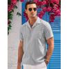 imageCOOFANDY Mens Casual Button Down Shirts Short Sleeve Summer Cuban Vacation Beach ShirtsLight Grey