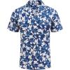 imageCOOFANDY Mens Casual Button Down Shirts Short Sleeve Summer Cuban Vacation Beach ShirtsNavy Blue Floral