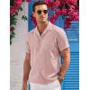 imageCOOFANDY Mens Casual Button Down Shirts Short Sleeve Summer Cuban Vacation Beach ShirtsPink
