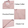imageCOOFANDY Mens Casual Button Down Shirts Short Sleeve Summer Cuban Vacation Beach ShirtsPink