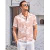 imageCOOFANDY Mens Casual Button Down Shirts Short Sleeve Summer Cuban Vacation Beach ShirtsPink White Floral