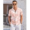 imageCOOFANDY Mens Casual Button Down Shirts Short Sleeve Summer Cuban Vacation Beach ShirtsPink White Floral
