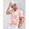 imageCOOFANDY Mens Casual Button Down Shirts Short Sleeve Summer Cuban Vacation Beach ShirtsPink White Floral