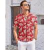 imageCOOFANDY Mens Casual Button Down Shirts Short Sleeve Summer Cuban Vacation Beach ShirtsRed Cream Floral