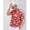 imageCOOFANDY Mens Casual Button Down Shirts Short Sleeve Summer Cuban Vacation Beach ShirtsRed Cream Floral