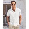 imageCOOFANDY Mens Casual Button Down Shirts Short Sleeve Summer Cuban Vacation Beach ShirtsWhite