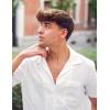 imageCOOFANDY Mens Casual Button Down Shirts Short Sleeve Summer Cuban Vacation Beach ShirtsWhite