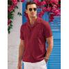 imageCOOFANDY Mens Casual Button Down Shirts Short Sleeve Summer Cuban Vacation Beach ShirtsWine Red