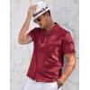 imageCOOFANDY Mens Casual Button Down Shirts Short Sleeve Summer Cuban Vacation Beach ShirtsWine Red