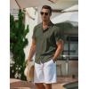 imageCOOFANDY Mens Casual Button Down Shirts Short Sleeve WrinkleFree Summer Beach WearArmy Green