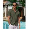 imageCOOFANDY Mens Casual Button Down Shirts Short Sleeve WrinkleFree Summer Beach WearArmy Green