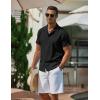 imageCOOFANDY Mens Casual Button Down Shirts Short Sleeve WrinkleFree Summer Beach WearBlack