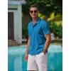 imageCOOFANDY Mens Casual Button Down Shirts Short Sleeve WrinkleFree Summer Beach WearBlue