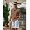 imageCOOFANDY Mens Casual Button Down Shirts Short Sleeve WrinkleFree Summer Beach WearBrown
